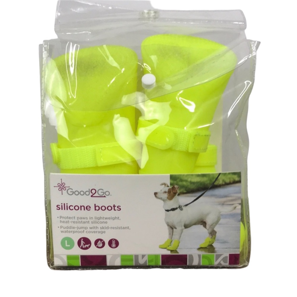 Silicone Dog Boots Hot/Cold Sz Unisex Large Yellow